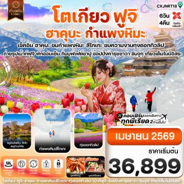 ทัวร์ญี่ปุ่นเดือนเมษายน 6 วัน 4 คืน-โตเกียว ฮาคุบะ สึไกเกะกำแพงหิมะ ทิวลิป เที่ยวเต็มไม่มีอิสระ 6วัน 4คืน บิน XJ  (APR26)