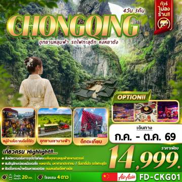 ทัวร์จีน 4 วัน 3 คืน-อุทยานหลุมฟ้า รถไฟฟ้าทะลุตึก หงหยาต้ง 4D3N