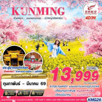 ทัวร์จีน 4 วัน 3 คืน-KY BKK KUNMING อี้เหลียง - ชมซากุระ - ทุ่งหญ้ามัสตาร์ด 4D3N (FEB-MAR26)