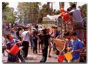 Songkran Festival in Chiangmai and Phra Pradaeng near Bangkok